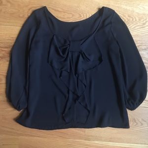 Black bow-back blouse